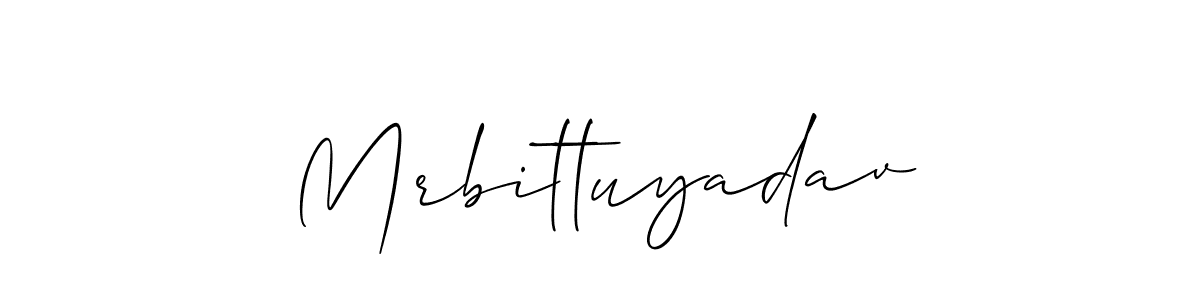 Use a signature maker to create a handwritten signature online. With this signature software, you can design (Allison_Script) your own signature for name Mrbittuyadav. Mrbittuyadav signature style 2 images and pictures png