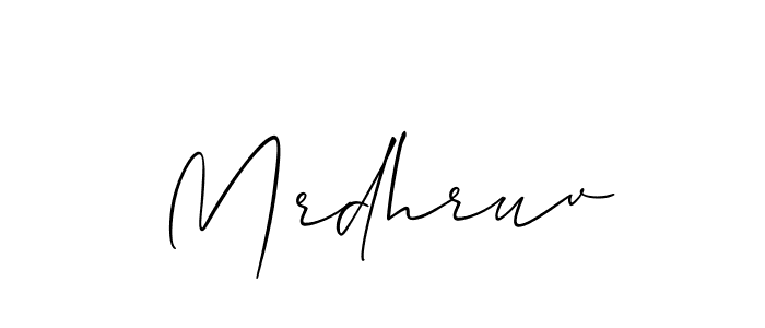 Use a signature maker to create a handwritten signature online. With this signature software, you can design (Allison_Script) your own signature for name Mrdhruv. Mrdhruv signature style 2 images and pictures png