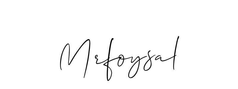 Use a signature maker to create a handwritten signature online. With this signature software, you can design (Allison_Script) your own signature for name Mrfoysal. Mrfoysal signature style 2 images and pictures png