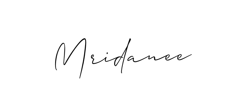 Create a beautiful signature design for name Mridanee. With this signature (Allison_Script) fonts, you can make a handwritten signature for free. Mridanee signature style 2 images and pictures png