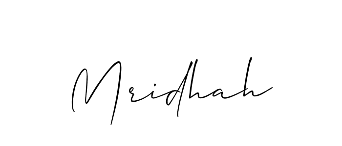 How to make Mridhah signature? Allison_Script is a professional autograph style. Create handwritten signature for Mridhah name. Mridhah signature style 2 images and pictures png