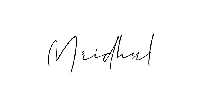 How to Draw Mridhul signature style? Allison_Script is a latest design signature styles for name Mridhul. Mridhul signature style 2 images and pictures png