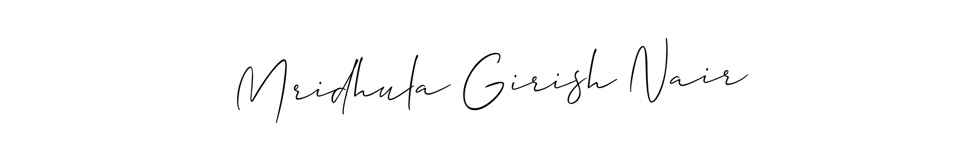 Also You can easily find your signature by using the search form. We will create Mridhula Girish Nair name handwritten signature images for you free of cost using Allison_Script sign style. Mridhula Girish Nair signature style 2 images and pictures png