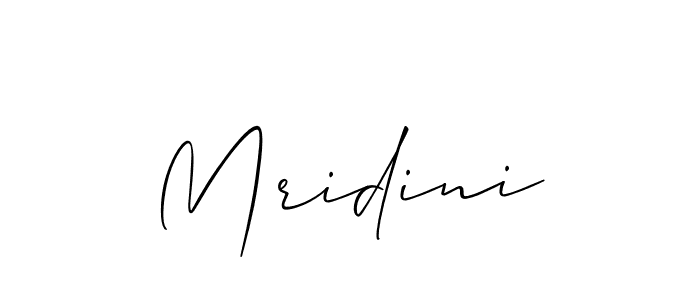 Create a beautiful signature design for name Mridini. With this signature (Allison_Script) fonts, you can make a handwritten signature for free. Mridini signature style 2 images and pictures png