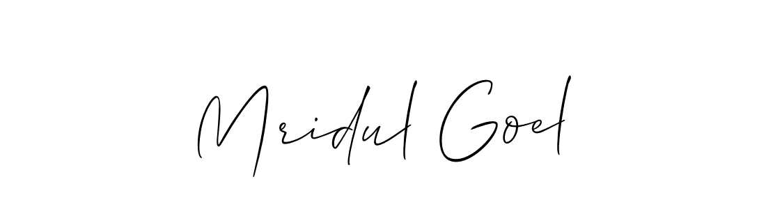 Use a signature maker to create a handwritten signature online. With this signature software, you can design (Allison_Script) your own signature for name Mridul Goel. Mridul Goel signature style 2 images and pictures png