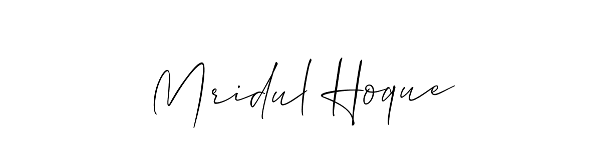 Mridul Hoque stylish signature style. Best Handwritten Sign (Allison_Script) for my name. Handwritten Signature Collection Ideas for my name Mridul Hoque. Mridul Hoque signature style 2 images and pictures png