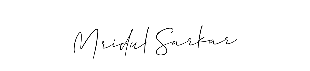 The best way (Allison_Script) to make a short signature is to pick only two or three words in your name. The name Mridul Sarkar include a total of six letters. For converting this name. Mridul Sarkar signature style 2 images and pictures png