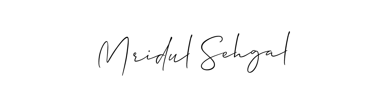Mridul Sehgal stylish signature style. Best Handwritten Sign (Allison_Script) for my name. Handwritten Signature Collection Ideas for my name Mridul Sehgal. Mridul Sehgal signature style 2 images and pictures png