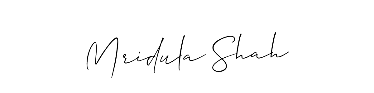 Mridula Shah stylish signature style. Best Handwritten Sign (Allison_Script) for my name. Handwritten Signature Collection Ideas for my name Mridula Shah. Mridula Shah signature style 2 images and pictures png