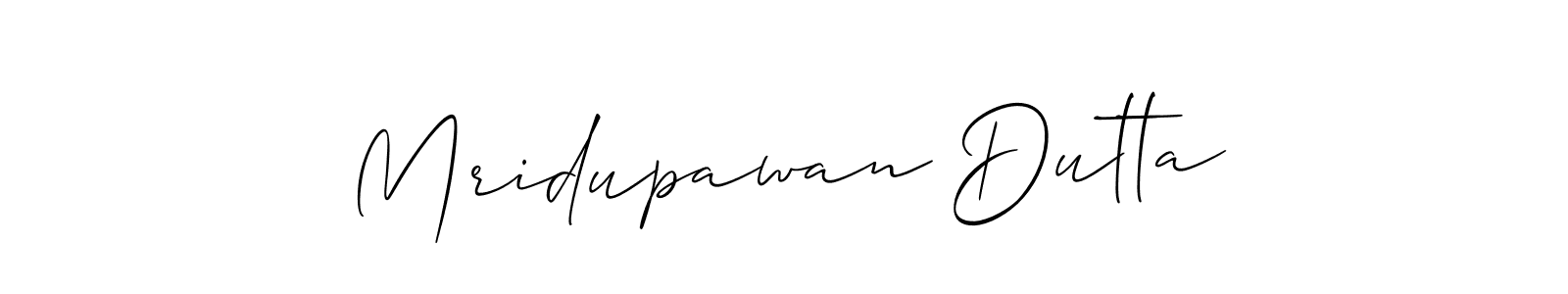 The best way (Allison_Script) to make a short signature is to pick only two or three words in your name. The name Mridupawan Dutta include a total of six letters. For converting this name. Mridupawan Dutta signature style 2 images and pictures png