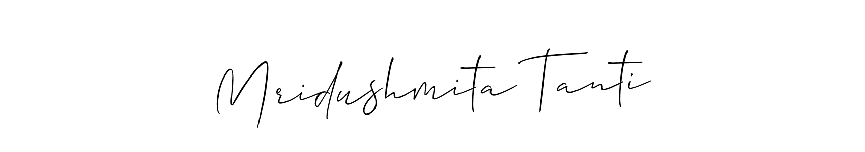 Use a signature maker to create a handwritten signature online. With this signature software, you can design (Allison_Script) your own signature for name Mridushmita Tanti. Mridushmita Tanti signature style 2 images and pictures png