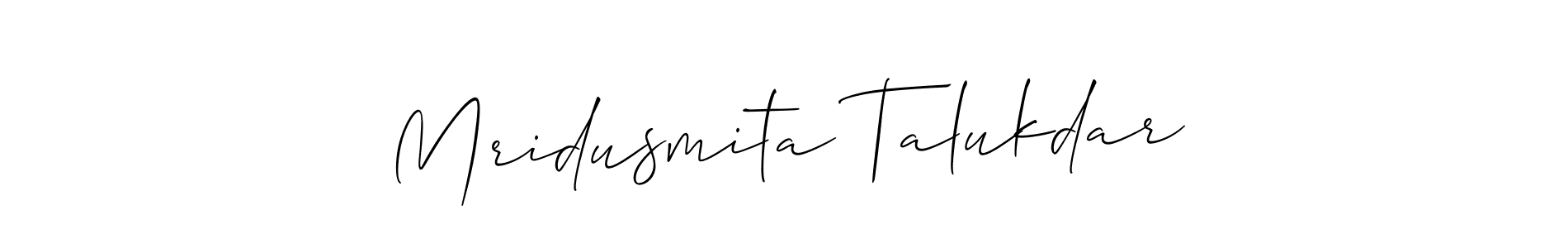 Make a beautiful signature design for name Mridusmita Talukdar. With this signature (Allison_Script) style, you can create a handwritten signature for free. Mridusmita Talukdar signature style 2 images and pictures png