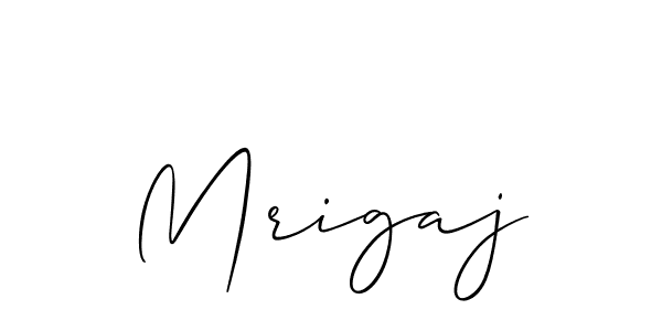 Make a beautiful signature design for name Mrigaj. With this signature (Allison_Script) style, you can create a handwritten signature for free. Mrigaj signature style 2 images and pictures png
