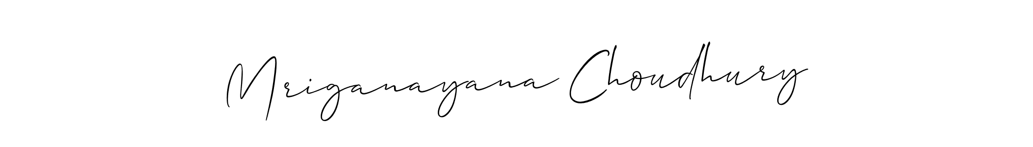 Mriganayana Choudhury stylish signature style. Best Handwritten Sign (Allison_Script) for my name. Handwritten Signature Collection Ideas for my name Mriganayana Choudhury. Mriganayana Choudhury signature style 2 images and pictures png