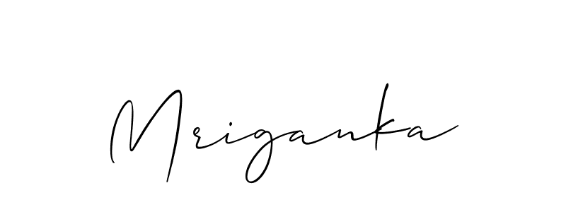 Use a signature maker to create a handwritten signature online. With this signature software, you can design (Allison_Script) your own signature for name Mriganka. Mriganka signature style 2 images and pictures png