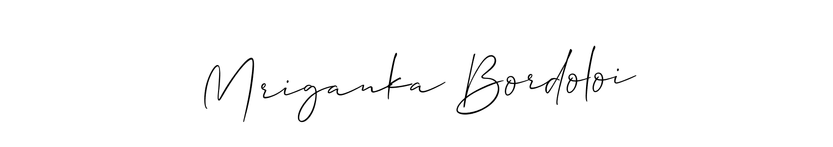 Similarly Allison_Script is the best handwritten signature design. Signature creator online .You can use it as an online autograph creator for name Mriganka Bordoloi. Mriganka Bordoloi signature style 2 images and pictures png