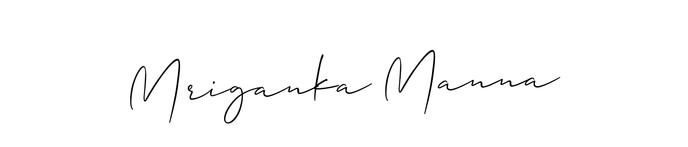 The best way (Allison_Script) to make a short signature is to pick only two or three words in your name. The name Mriganka Manna include a total of six letters. For converting this name. Mriganka Manna signature style 2 images and pictures png