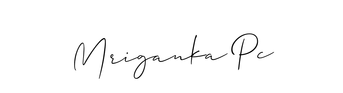 Allison_Script is a professional signature style that is perfect for those who want to add a touch of class to their signature. It is also a great choice for those who want to make their signature more unique. Get Mriganka Pc name to fancy signature for free. Mriganka Pc signature style 2 images and pictures png