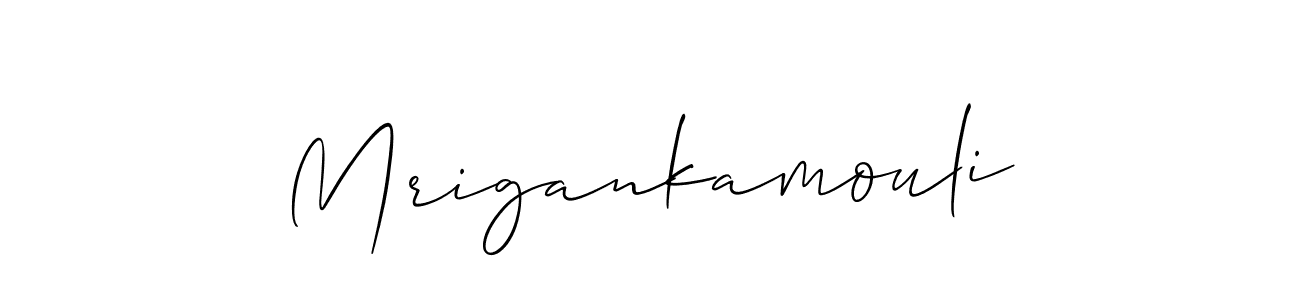 How to make Mrigankamouli name signature. Use Allison_Script style for creating short signs online. This is the latest handwritten sign. Mrigankamouli signature style 2 images and pictures png