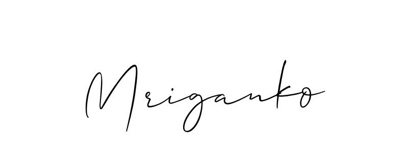 How to make Mriganko signature? Allison_Script is a professional autograph style. Create handwritten signature for Mriganko name. Mriganko signature style 2 images and pictures png