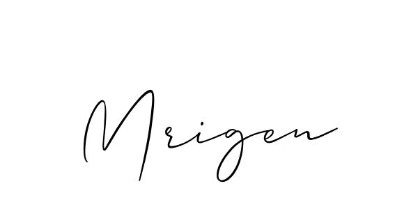 Use a signature maker to create a handwritten signature online. With this signature software, you can design (Allison_Script) your own signature for name Mrigen. Mrigen signature style 2 images and pictures png