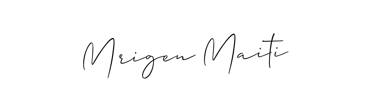 Mrigen Maiti stylish signature style. Best Handwritten Sign (Allison_Script) for my name. Handwritten Signature Collection Ideas for my name Mrigen Maiti. Mrigen Maiti signature style 2 images and pictures png