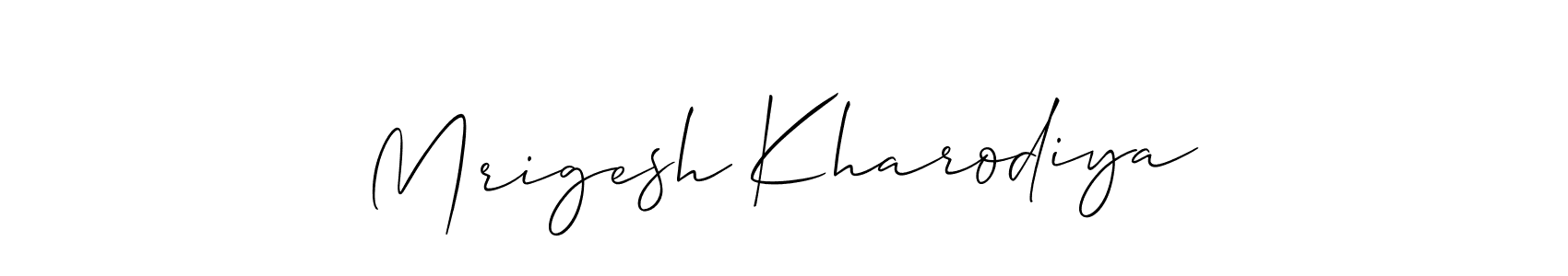 How to make Mrigesh Kharodiya signature? Allison_Script is a professional autograph style. Create handwritten signature for Mrigesh Kharodiya name. Mrigesh Kharodiya signature style 2 images and pictures png