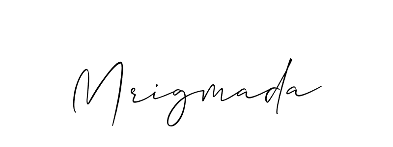 Make a short Mrigmada signature style. Manage your documents anywhere anytime using Allison_Script. Create and add eSignatures, submit forms, share and send files easily. Mrigmada signature style 2 images and pictures png