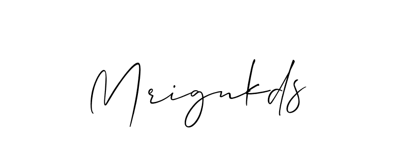 How to make Mrignkds name signature. Use Allison_Script style for creating short signs online. This is the latest handwritten sign. Mrignkds signature style 2 images and pictures png