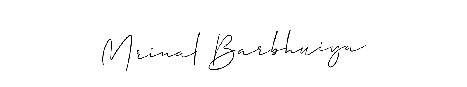 How to make Mrinal Barbhuiya name signature. Use Allison_Script style for creating short signs online. This is the latest handwritten sign. Mrinal Barbhuiya signature style 2 images and pictures png