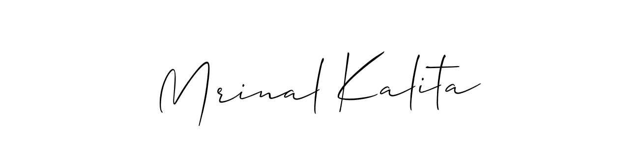 Similarly Allison_Script is the best handwritten signature design. Signature creator online .You can use it as an online autograph creator for name Mrinal Kalita. Mrinal Kalita signature style 2 images and pictures png