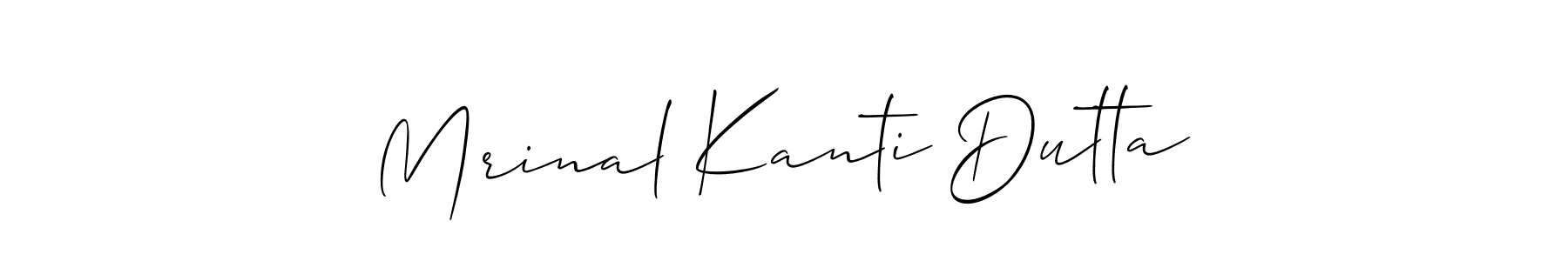 Make a beautiful signature design for name Mrinal Kanti Dutta. With this signature (Allison_Script) style, you can create a handwritten signature for free. Mrinal Kanti Dutta signature style 2 images and pictures png