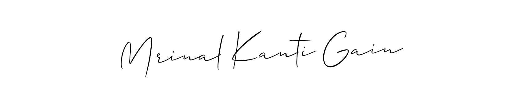 Allison_Script is a professional signature style that is perfect for those who want to add a touch of class to their signature. It is also a great choice for those who want to make their signature more unique. Get Mrinal Kanti Gain name to fancy signature for free. Mrinal Kanti Gain signature style 2 images and pictures png