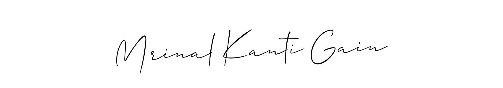 You should practise on your own different ways (Allison_Script) to write your name (Mrinal Kanti Gain) in signature. don't let someone else do it for you. Mrinal Kanti Gain signature style 2 images and pictures png