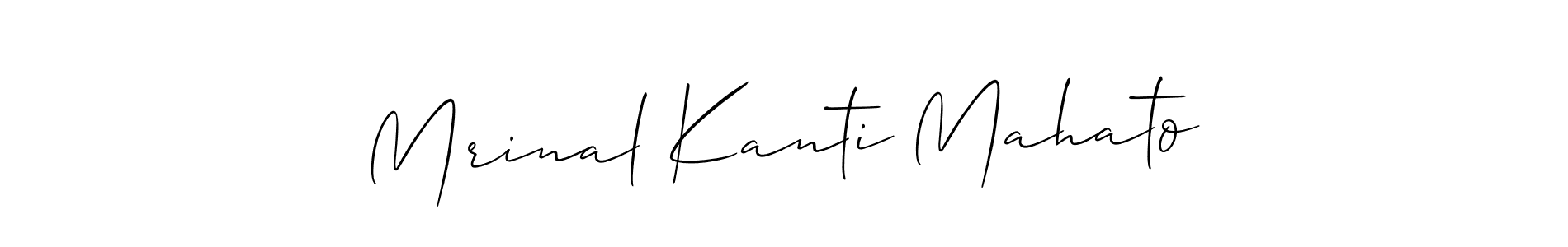 The best way (Allison_Script) to make a short signature is to pick only two or three words in your name. The name Mrinal Kanti Mahato include a total of six letters. For converting this name. Mrinal Kanti Mahato signature style 2 images and pictures png