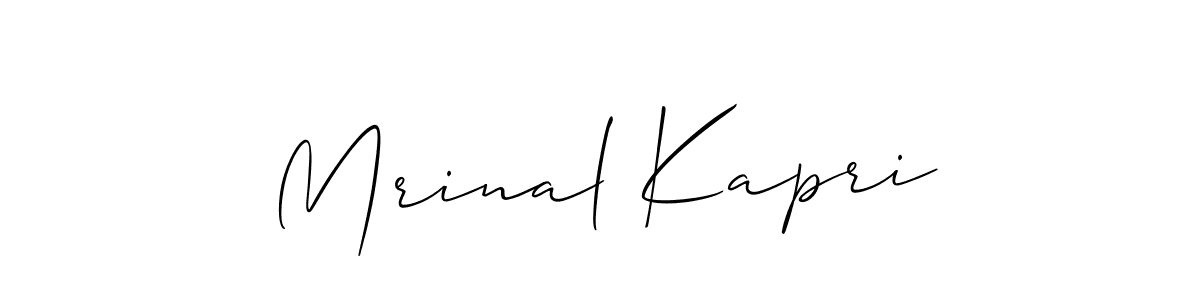 Also You can easily find your signature by using the search form. We will create Mrinal Kapri name handwritten signature images for you free of cost using Allison_Script sign style. Mrinal Kapri signature style 2 images and pictures png