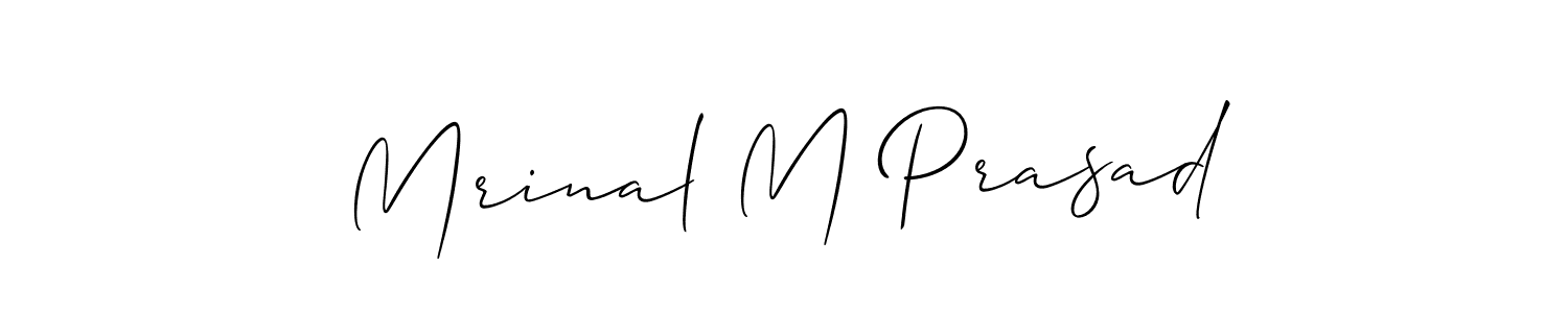 How to Draw Mrinal M Prasad signature style? Allison_Script is a latest design signature styles for name Mrinal M Prasad. Mrinal M Prasad signature style 2 images and pictures png