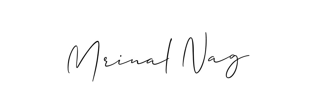 Create a beautiful signature design for name Mrinal Nag. With this signature (Allison_Script) fonts, you can make a handwritten signature for free. Mrinal Nag signature style 2 images and pictures png
