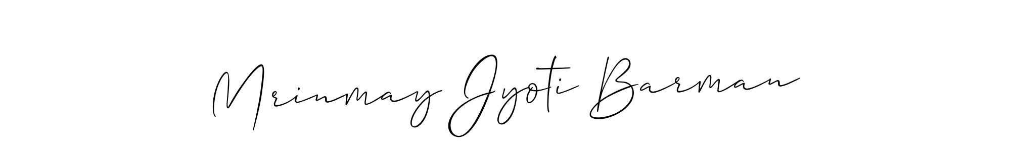 You should practise on your own different ways (Allison_Script) to write your name (Mrinmay Jyoti Barman) in signature. don't let someone else do it for you. Mrinmay Jyoti Barman signature style 2 images and pictures png