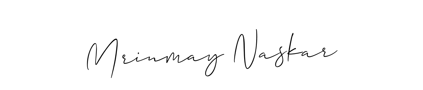 Use a signature maker to create a handwritten signature online. With this signature software, you can design (Allison_Script) your own signature for name Mrinmay Naskar. Mrinmay Naskar signature style 2 images and pictures png