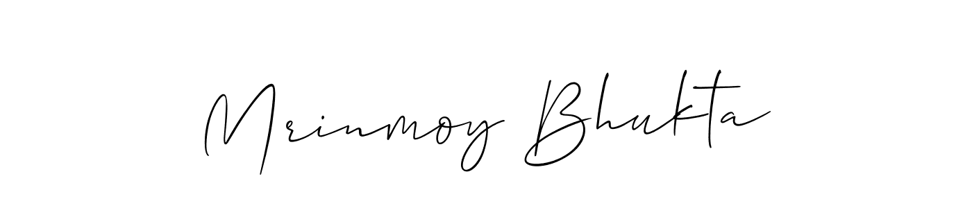 Create a beautiful signature design for name Mrinmoy Bhukta. With this signature (Allison_Script) fonts, you can make a handwritten signature for free. Mrinmoy Bhukta signature style 2 images and pictures png