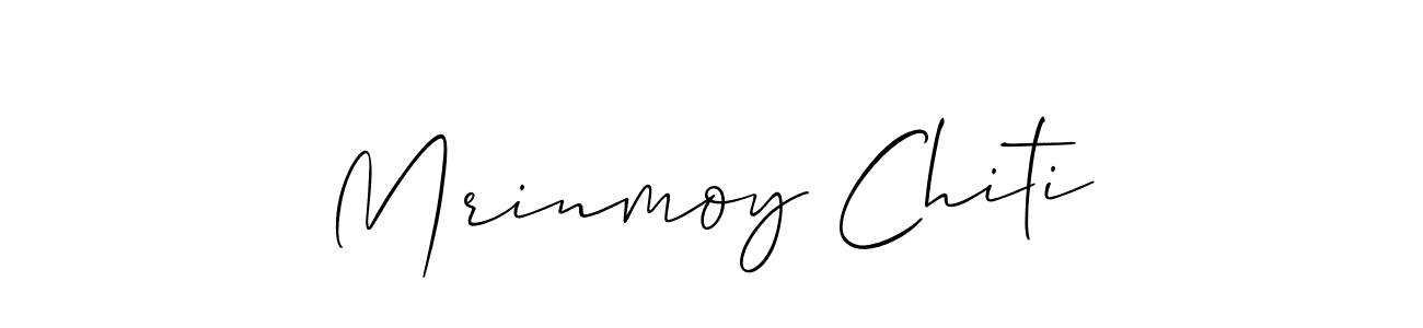 Create a beautiful signature design for name Mrinmoy Chiti. With this signature (Allison_Script) fonts, you can make a handwritten signature for free. Mrinmoy Chiti signature style 2 images and pictures png