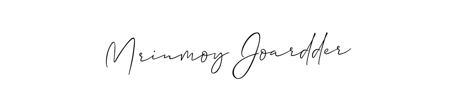 Allison_Script is a professional signature style that is perfect for those who want to add a touch of class to their signature. It is also a great choice for those who want to make their signature more unique. Get Mrinmoy Joardder name to fancy signature for free. Mrinmoy Joardder signature style 2 images and pictures png