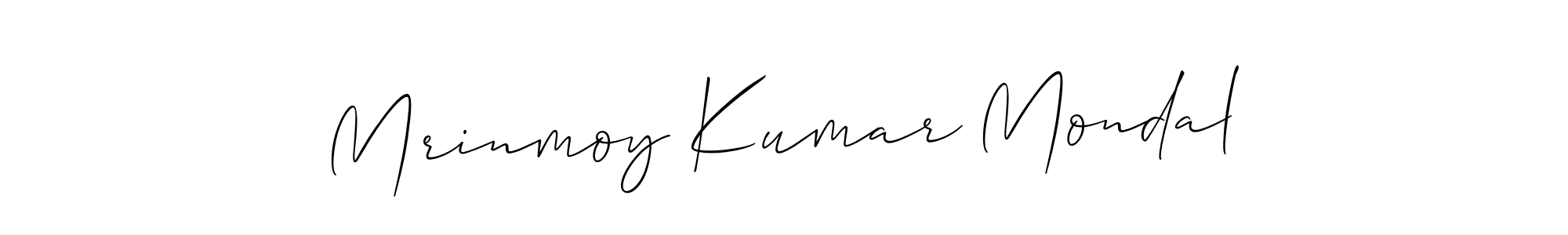 Make a beautiful signature design for name Mrinmoy Kumar Mondal. With this signature (Allison_Script) style, you can create a handwritten signature for free. Mrinmoy Kumar Mondal signature style 2 images and pictures png