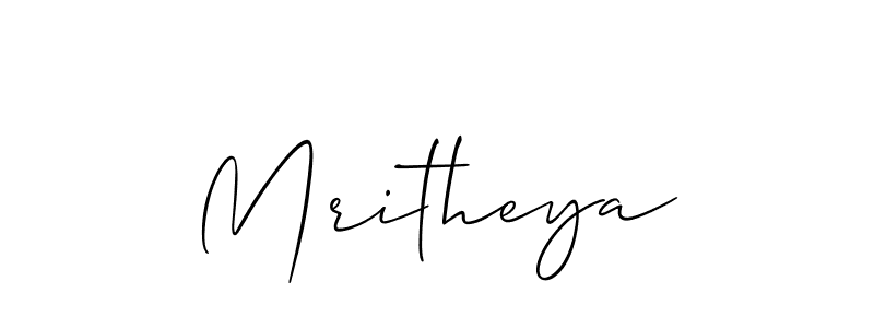How to make Mritheya signature? Allison_Script is a professional autograph style. Create handwritten signature for Mritheya name. Mritheya signature style 2 images and pictures png