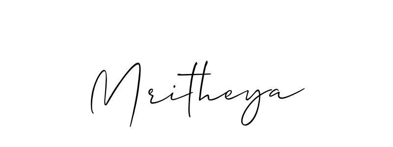 How to make Mritheya name signature. Use Allison_Script style for creating short signs online. This is the latest handwritten sign. Mritheya signature style 2 images and pictures png