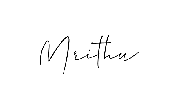 It looks lik you need a new signature style for name Mrithu. Design unique handwritten (Allison_Script) signature with our free signature maker in just a few clicks. Mrithu signature style 2 images and pictures png