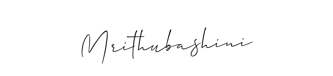 Design your own signature with our free online signature maker. With this signature software, you can create a handwritten (Allison_Script) signature for name Mrithubashini. Mrithubashini signature style 2 images and pictures png