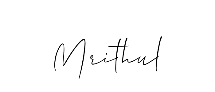 Make a beautiful signature design for name Mrithul. With this signature (Allison_Script) style, you can create a handwritten signature for free. Mrithul signature style 2 images and pictures png