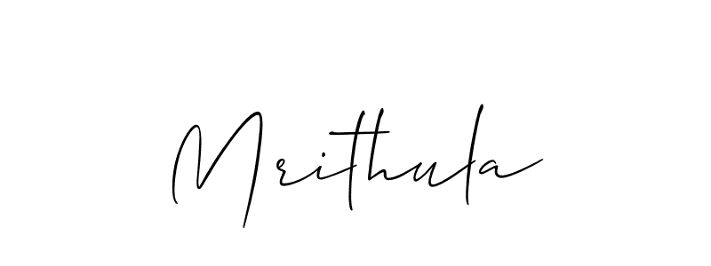 It looks lik you need a new signature style for name Mrithula. Design unique handwritten (Allison_Script) signature with our free signature maker in just a few clicks. Mrithula signature style 2 images and pictures png